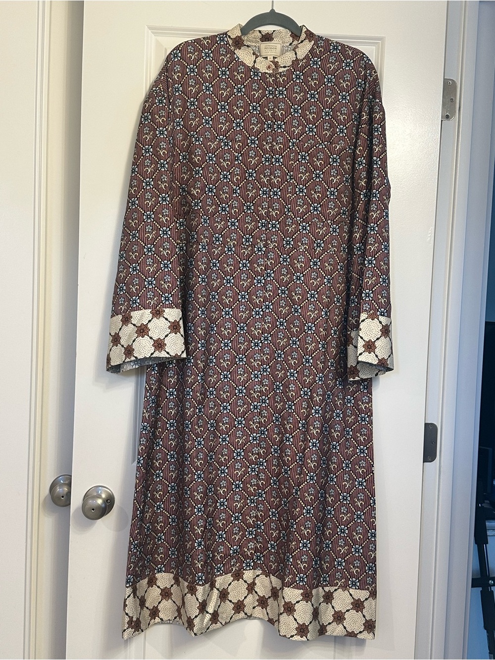 Sézane x Antoinette Poisson Dress Madder Red Heart Print Silk Blend Size 12 - Picture 5 of 14